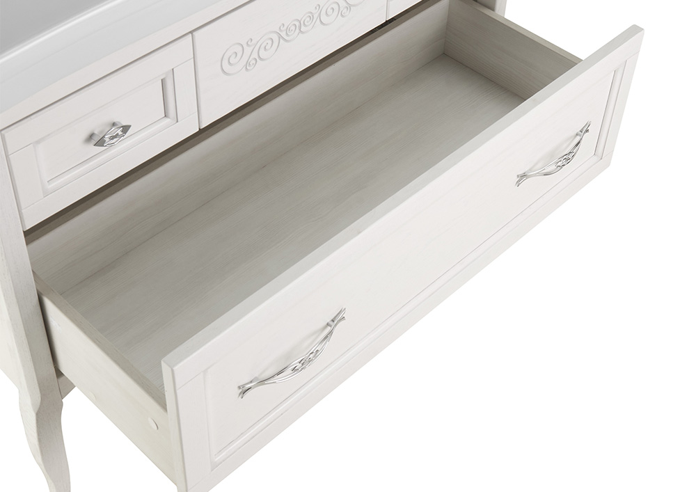 Мебель для ванной подвесная ASB-Woodline Модерн 105 белая патина серебро