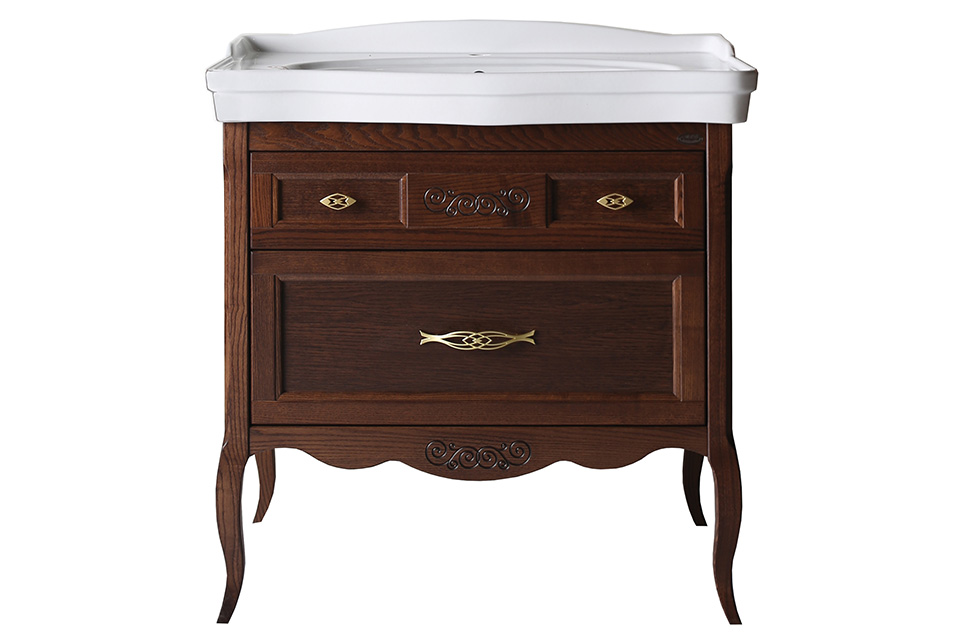 Мебель для ванной подвесная ASB-Woodline Модерн 85 антикварный орех