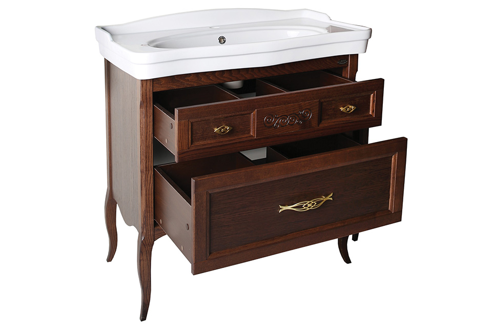 Мебель для ванной подвесная ASB-Woodline Модерн 85 антикварный орех
