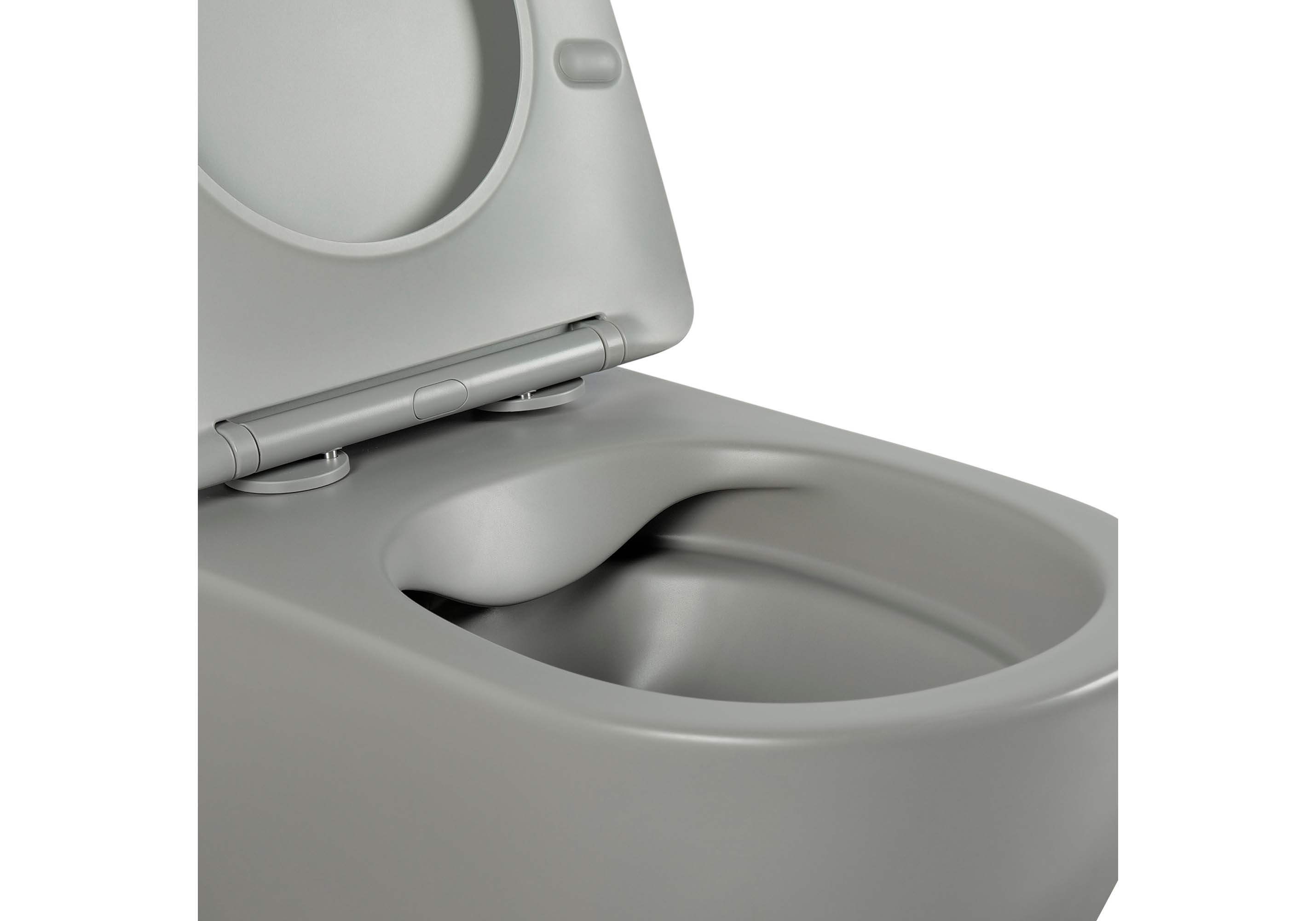 Унитаз подвесной безободковый Aquatek Европа AQ1901-MG с сиденьем Soft Close серый матовый