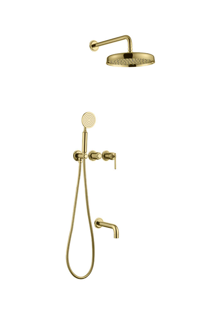 Смеситель встроенный + верхний + ручной душ + излив, Boheme ETERNA GOLD 174-2-G