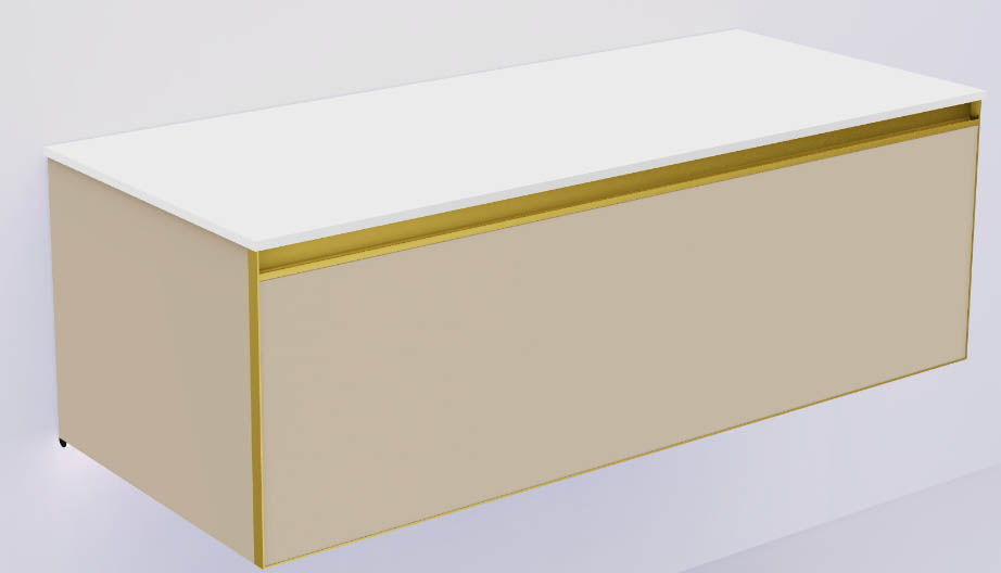 Armadi Art QUATRO 1 120CM тумба DAPHNE профиль MATT GOLD + внутр. подсв. 790-M1-120-D-MG-LED