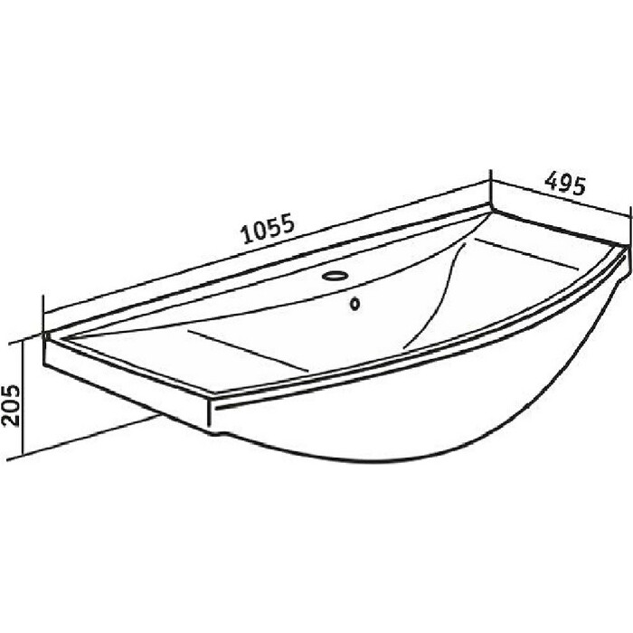 Раковина мебельная Runo Kirovit Стиль 105х50