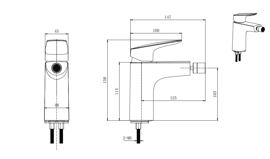 Смеситель Aquatek Вега AQ1018MB для биде