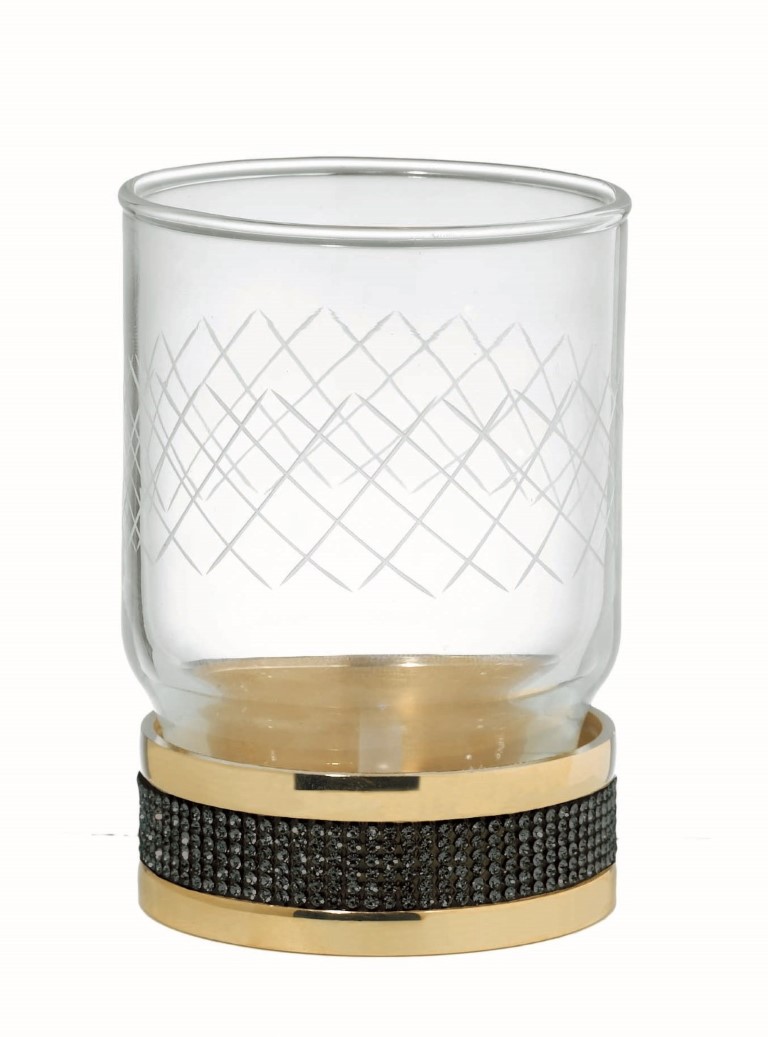Настольный стакан Boheme ROYALE CRISTAL BLACK GOLD 10931-G-B