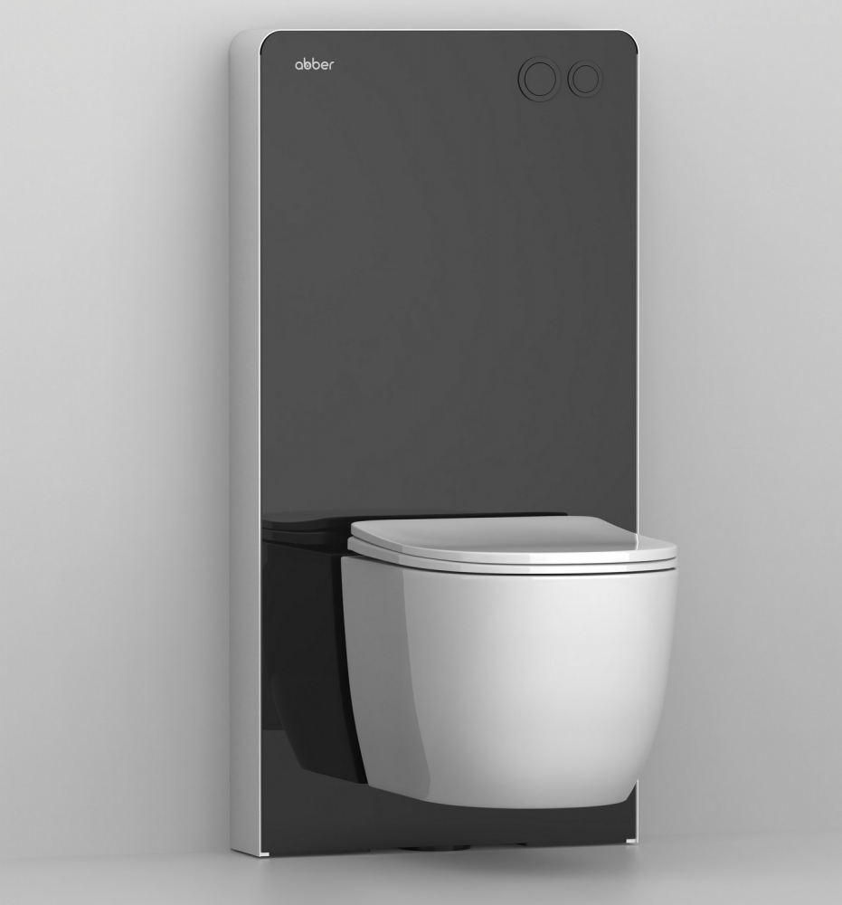 Инсталляционный модуль внешнего монтажа Abber AC0107MB для подвесного унитаза, черный