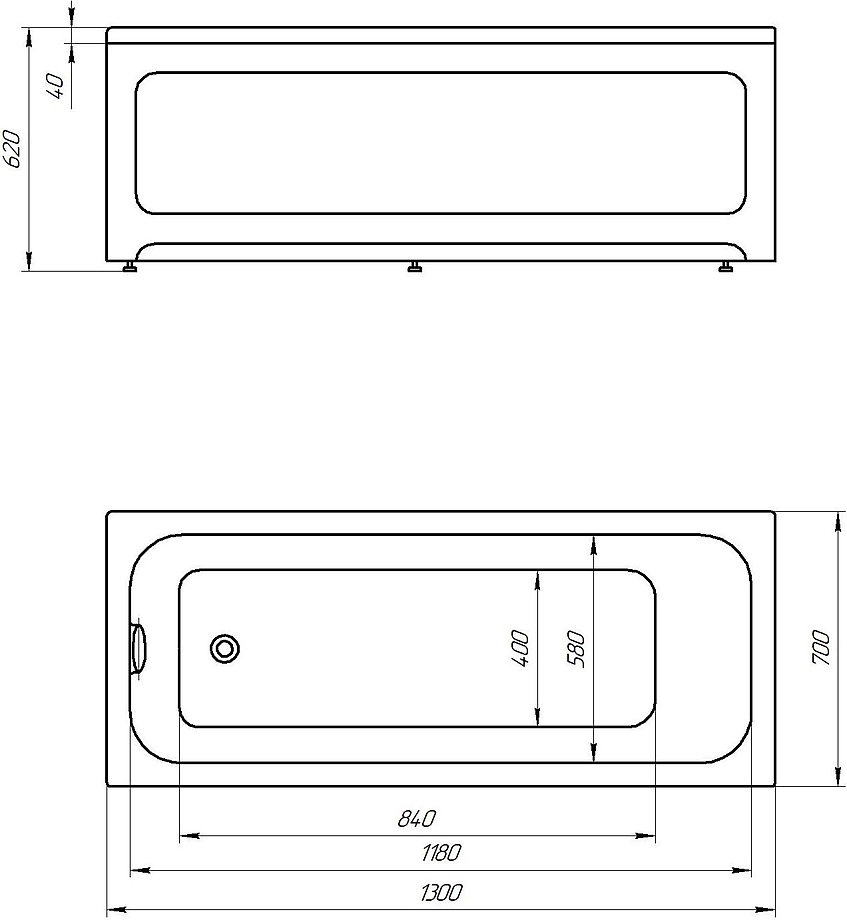 Акриловая ванна Aquatek Мия MIY130-0000001 130х70 см