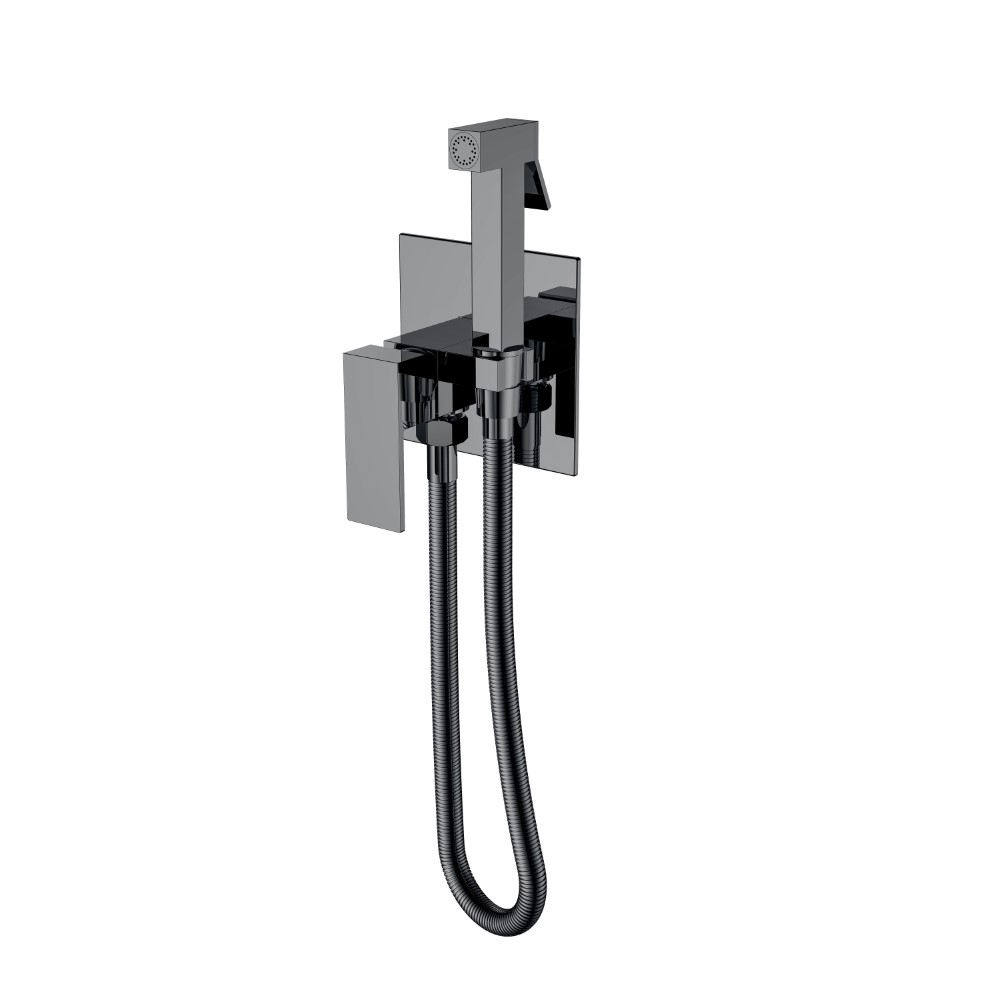 Смеситель гигиенический Boheme Qubic Shine Gun Metal 477-SGM