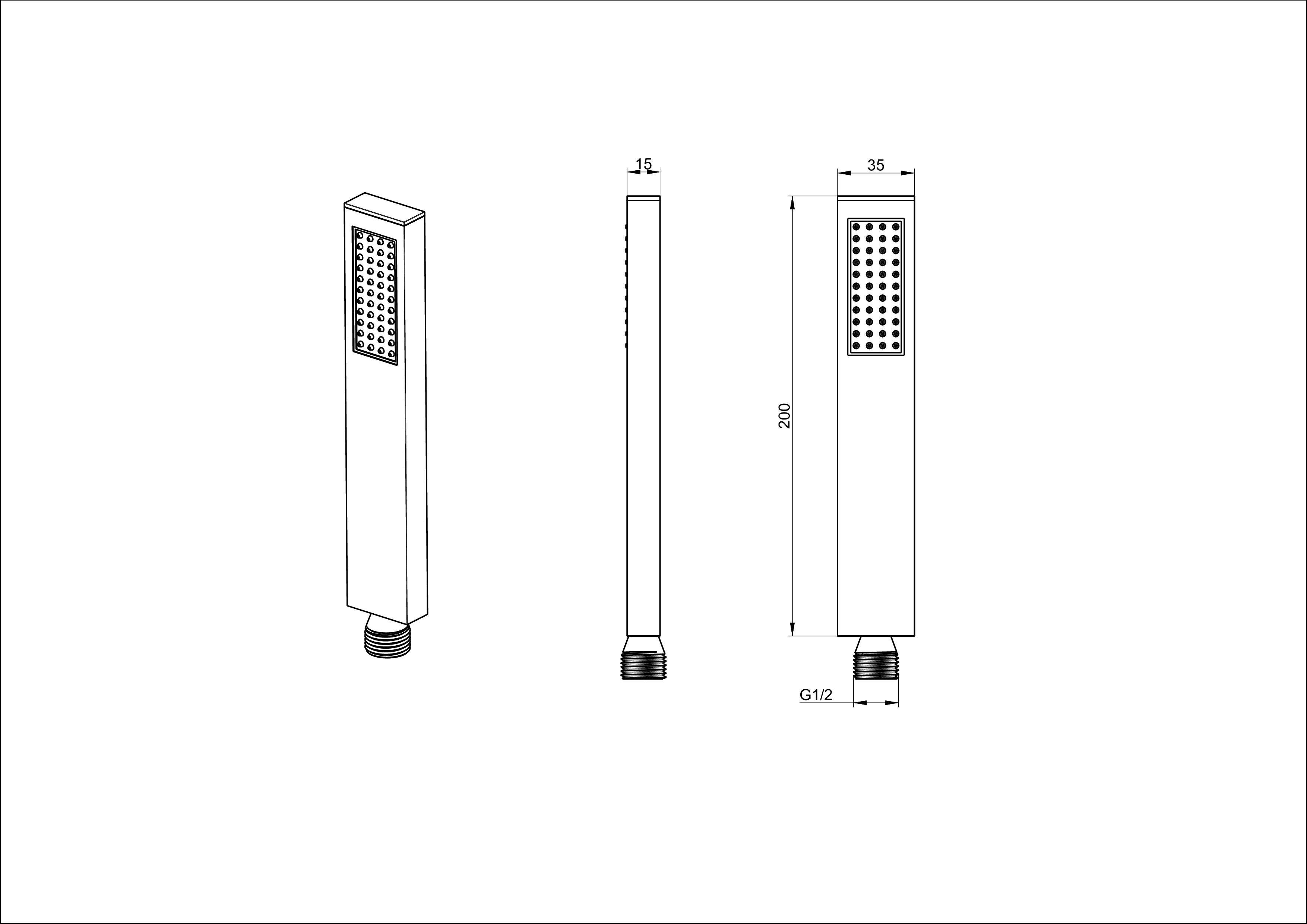 Лейка для душа WONZON & WOGHAND, Черный матовый WW-88SC06-MB