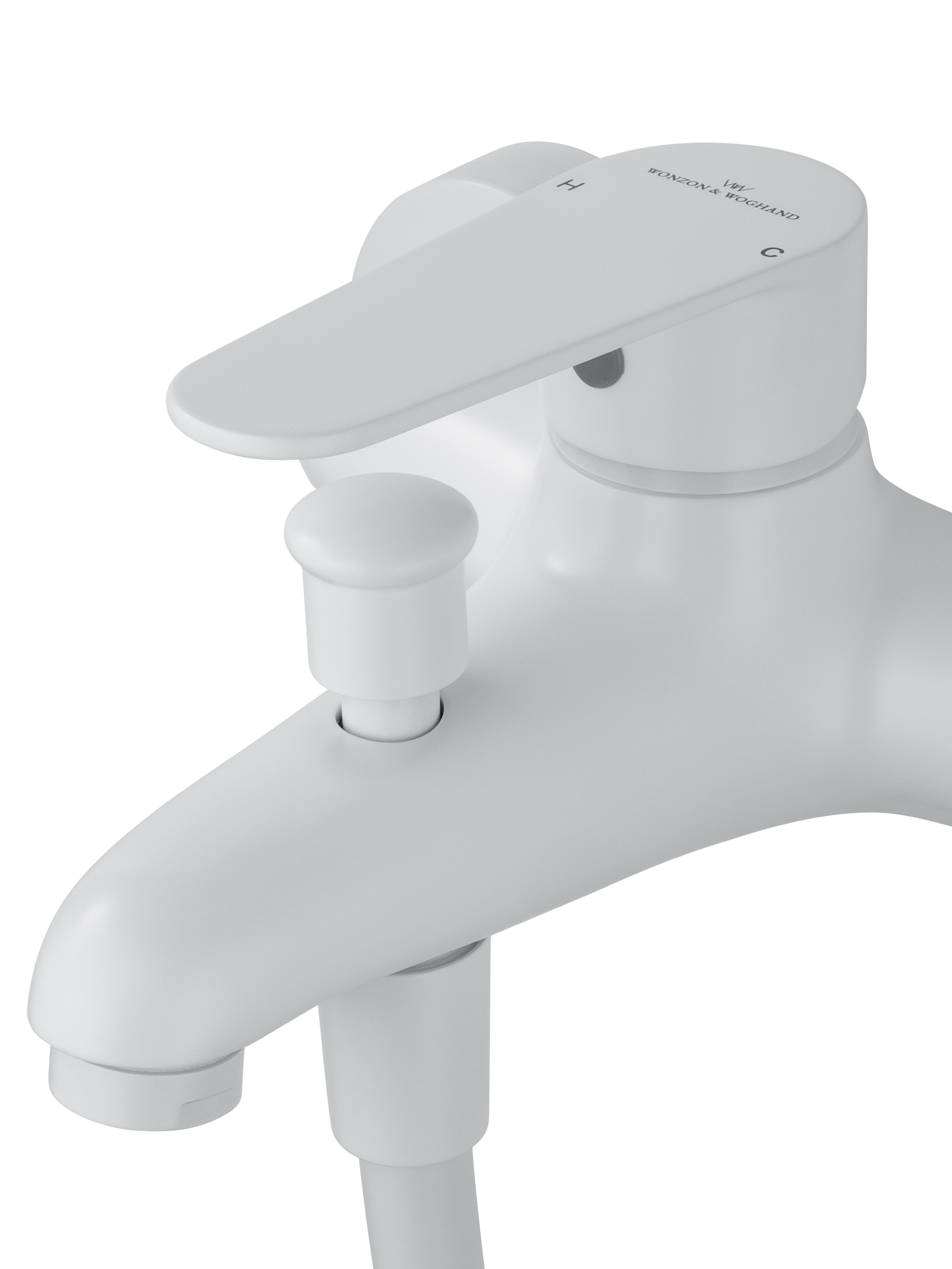 Смеситель для ванны с душем WONZON & WOGHAND ALFA, Белый матовый WW-AE3204-MW