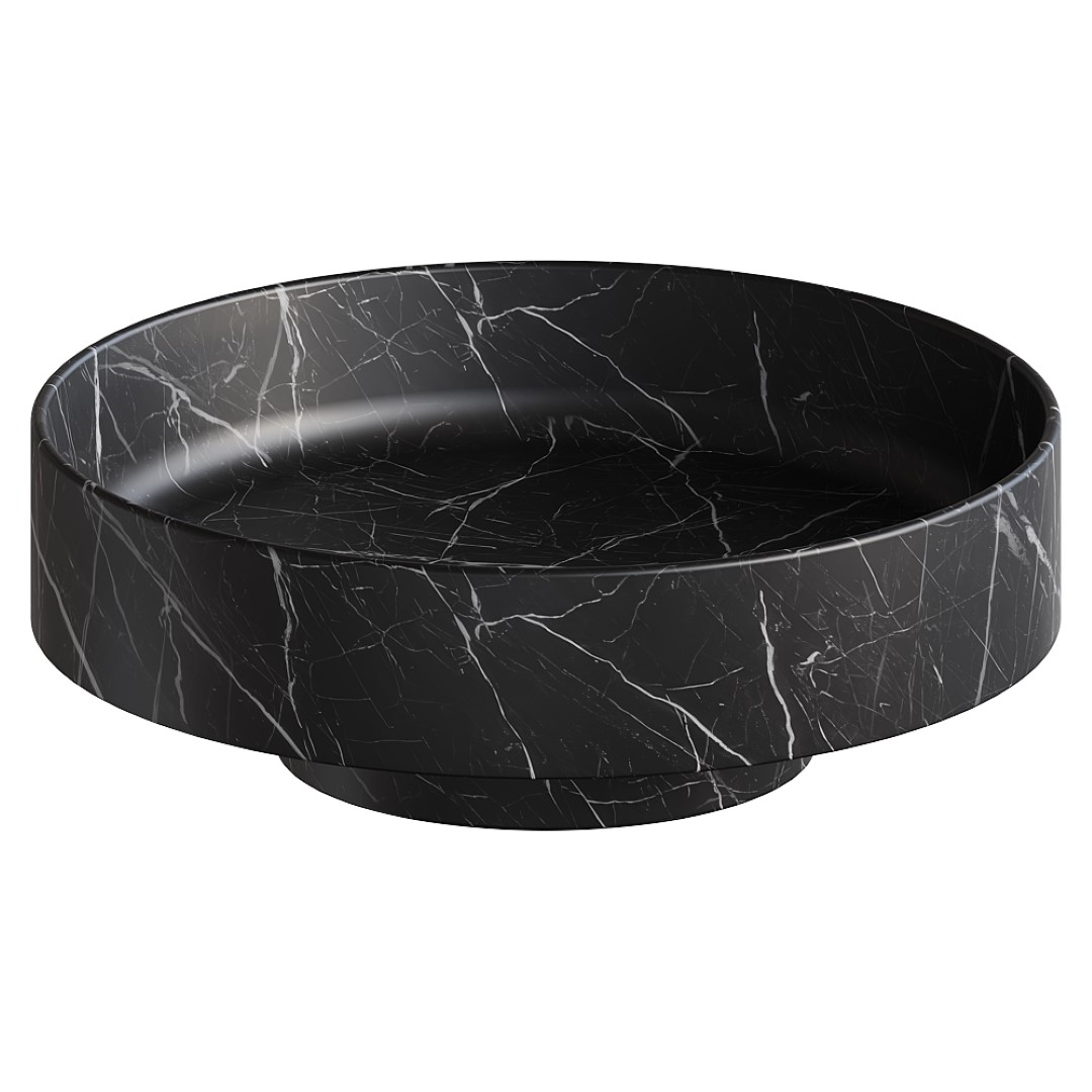 Раковина накладная Boheme SOLE Corian 400*130 Nero Marquina 801-NM