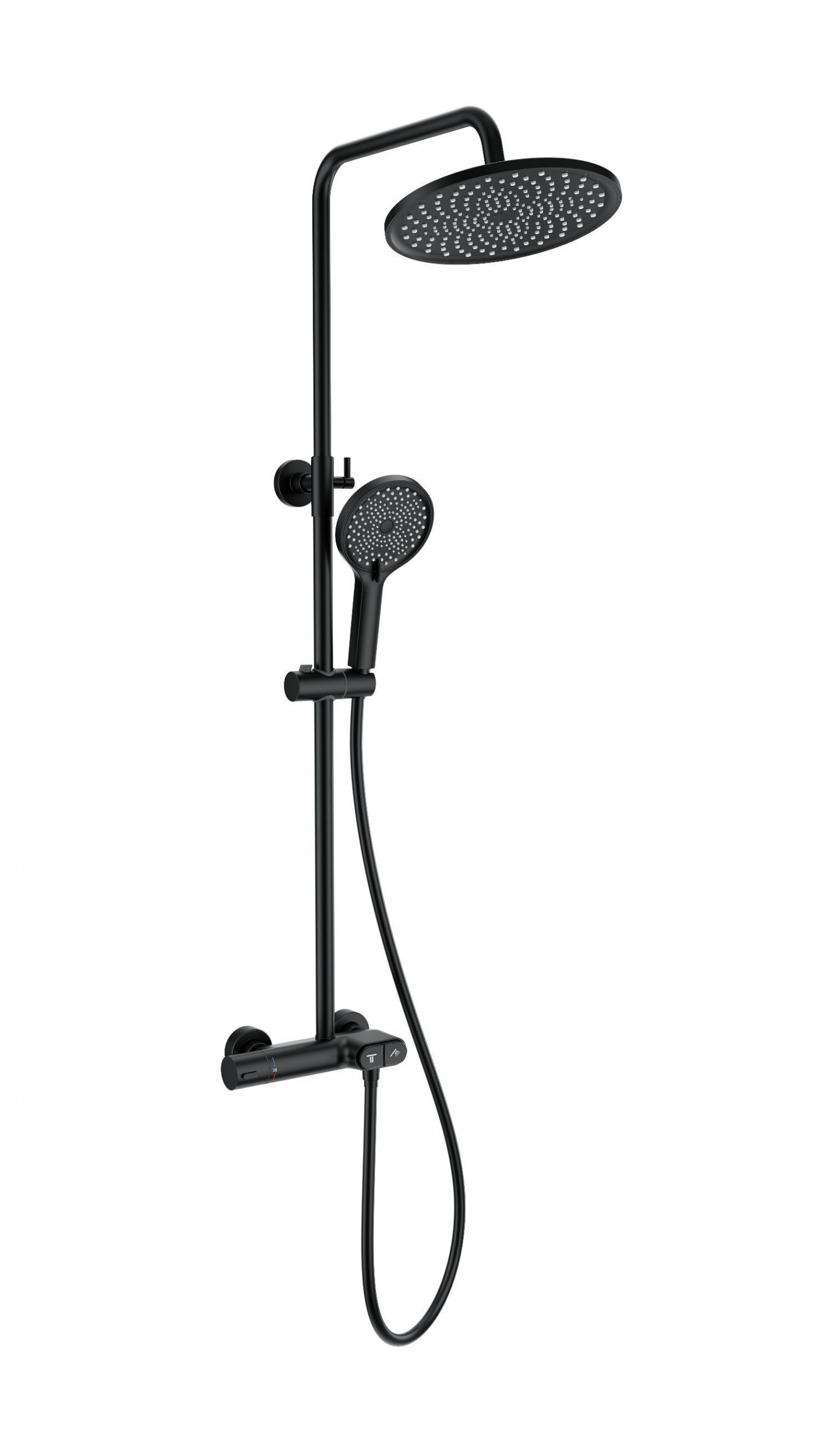 Душевая система с термостатом WONZON & WOGHAND MUSE Corno, Черный матовый WW-B2091-A-MB