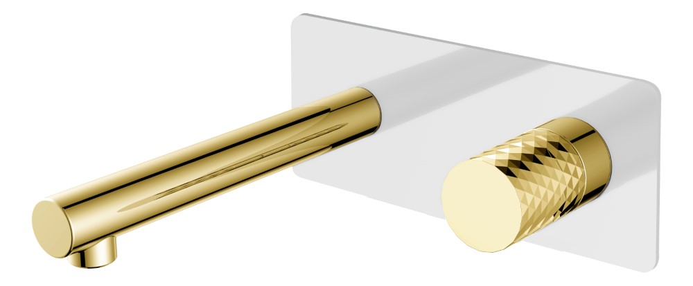 Смеситель Boheme STICK из стены WHITE DIAMOND GOLD 125-WG