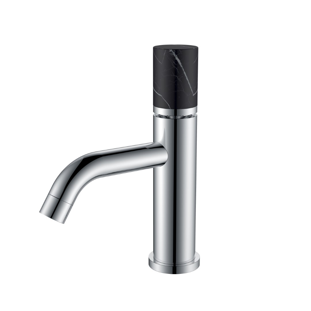 Смеситель Boheme STICK для умыв. низ. CHROME MRAMOR BLACK (комплект) 121-CR-MR-B