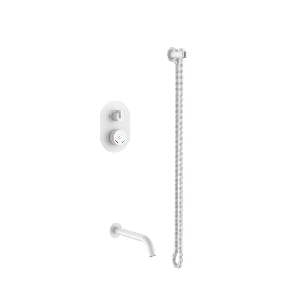 Смеситель встроенный + излив + держатель лейки + шланг Boheme TECH Mat White 154-MW