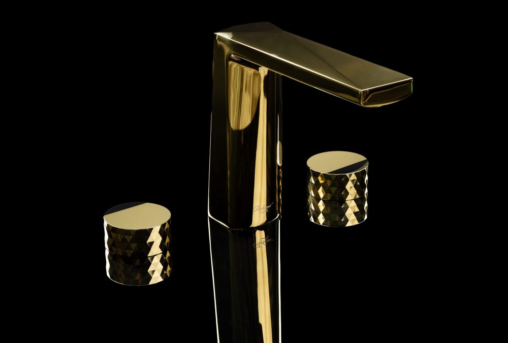 Смеситель врезной на 3отв. Boheme VENTURO Matt Gold, ручка DIAMOND 150-MG-DIAMOND