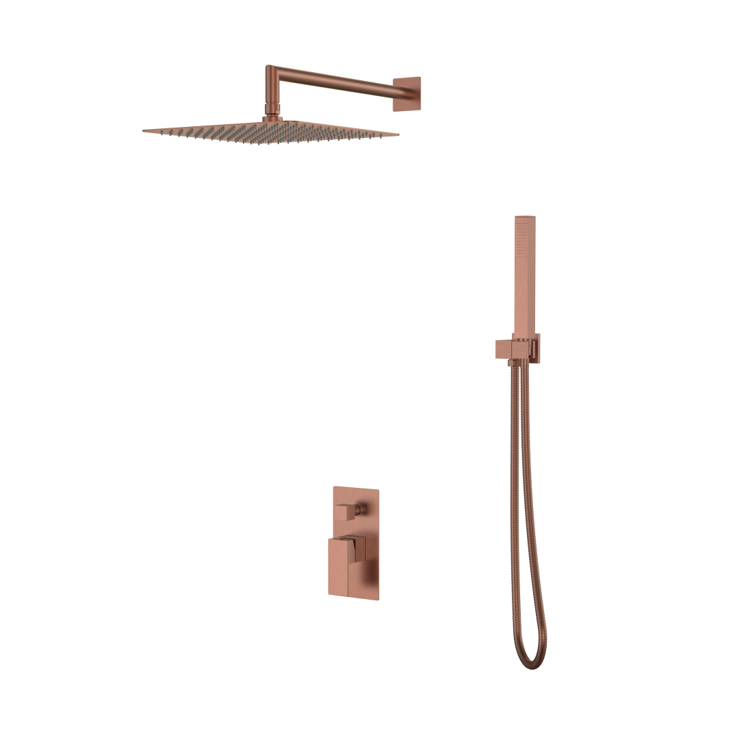 Смеситель встроенный для душа Boheme QUBIC Brushed Bronze 474-3-BRB