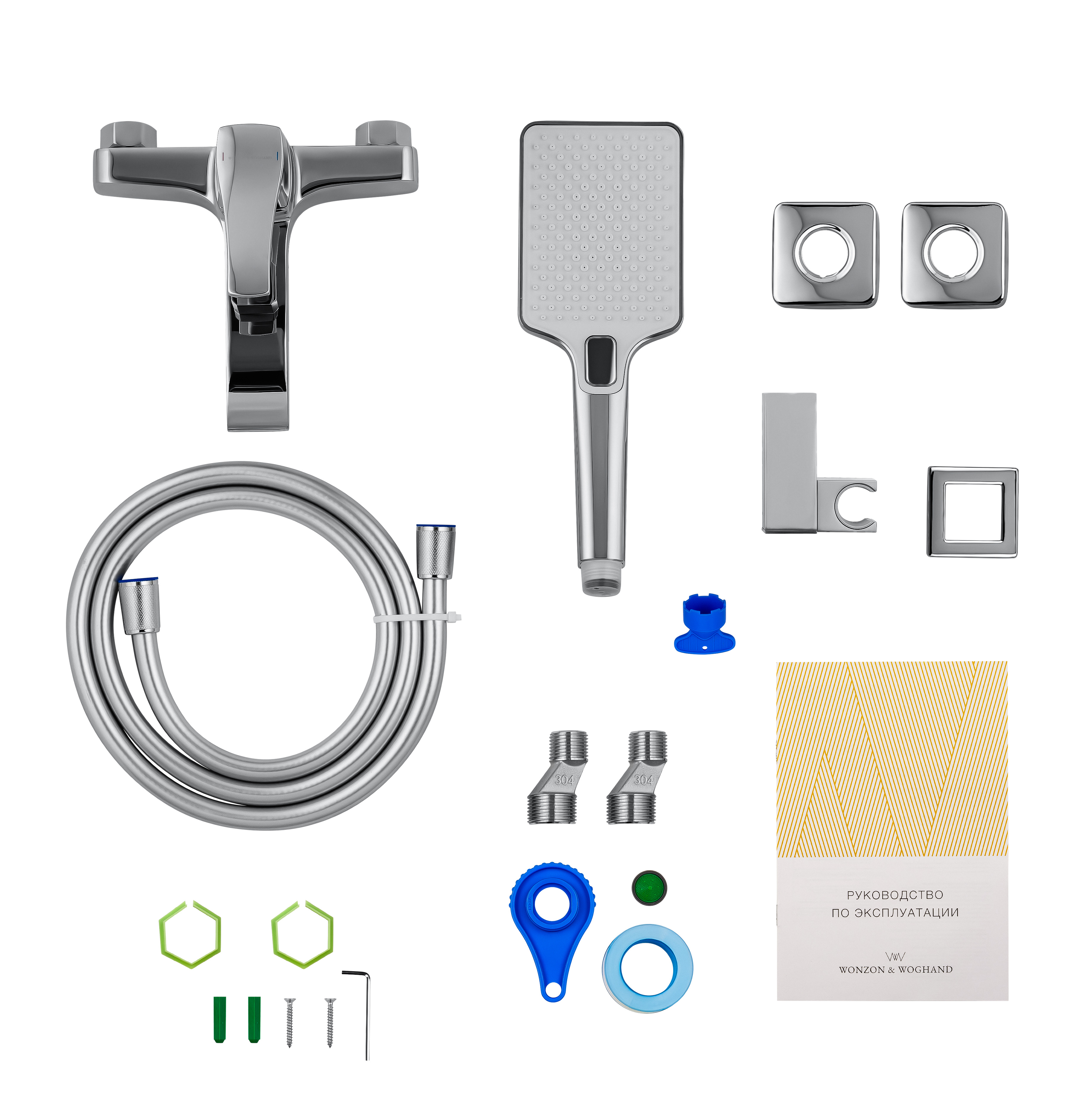 Смеситель для ванны с душем WONZON & WOGHAND FLEX, Хром WW-88037072-CR