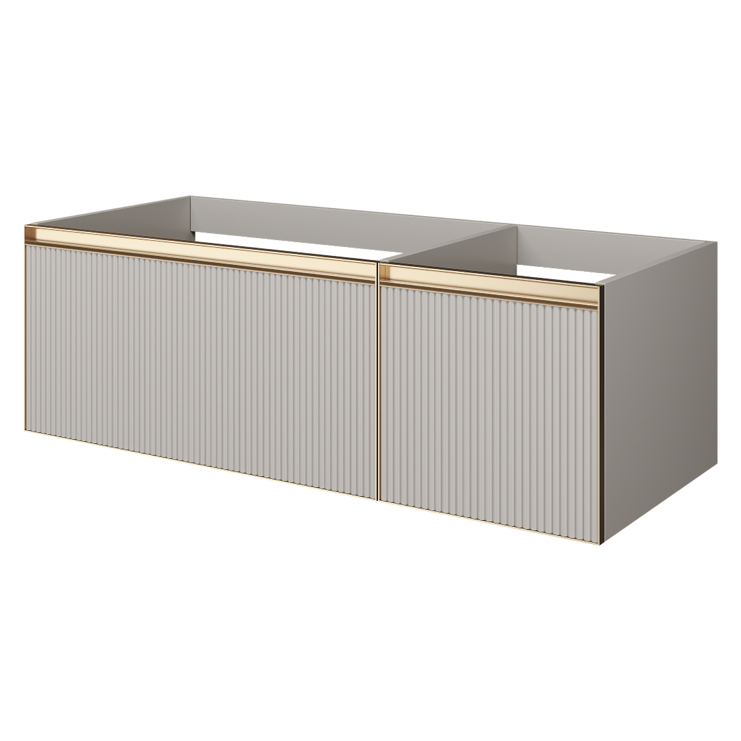 Armadi Art QUATRO 2 120см (80+40) тумба рифл CASHMERE FUGA профиль MATT GOLD 790-M2-120-CM-RIB-MG