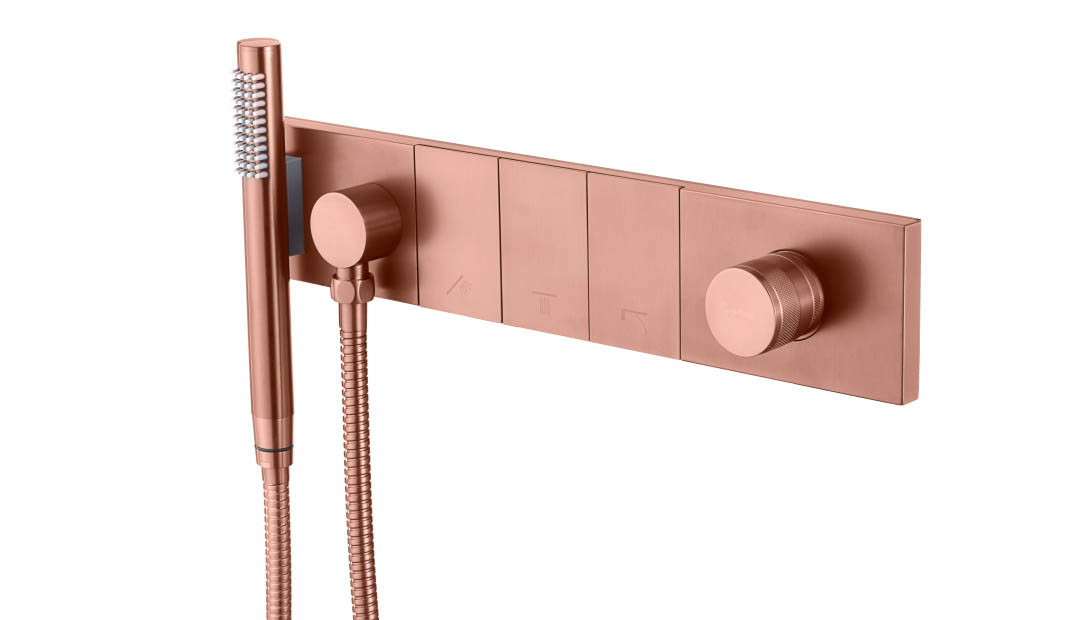 Смеситель Boheme ZODIAC с ручным душем COPPER BRUSHED 132-SYS-CB