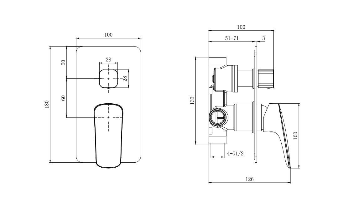 Комплект для ванны и душа Aquatek Вега AQ1074MB