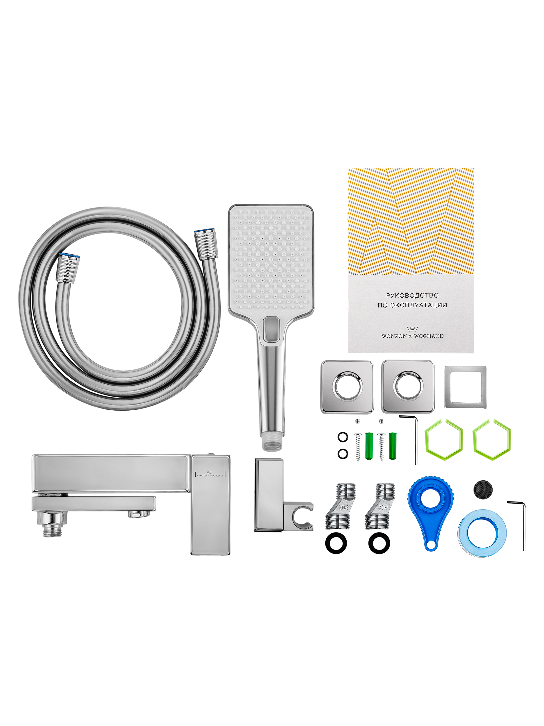 Смеситель для ванны с душем WONZON & WOGHAND CUBE 2.0, Хром WW-88037068-CR