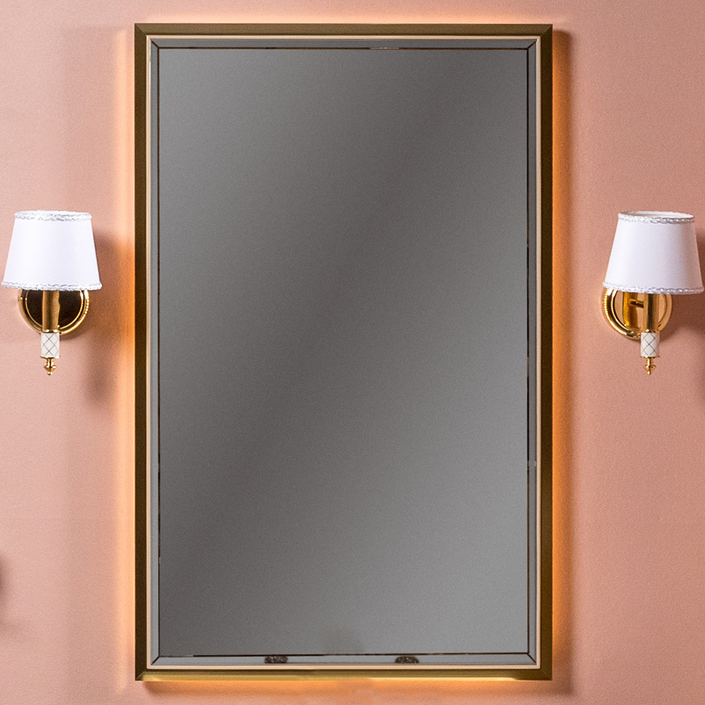 Зеркало Armadi Art MONACO с подсветкой 70*110CM глянец капучино + золото 566-CPG
