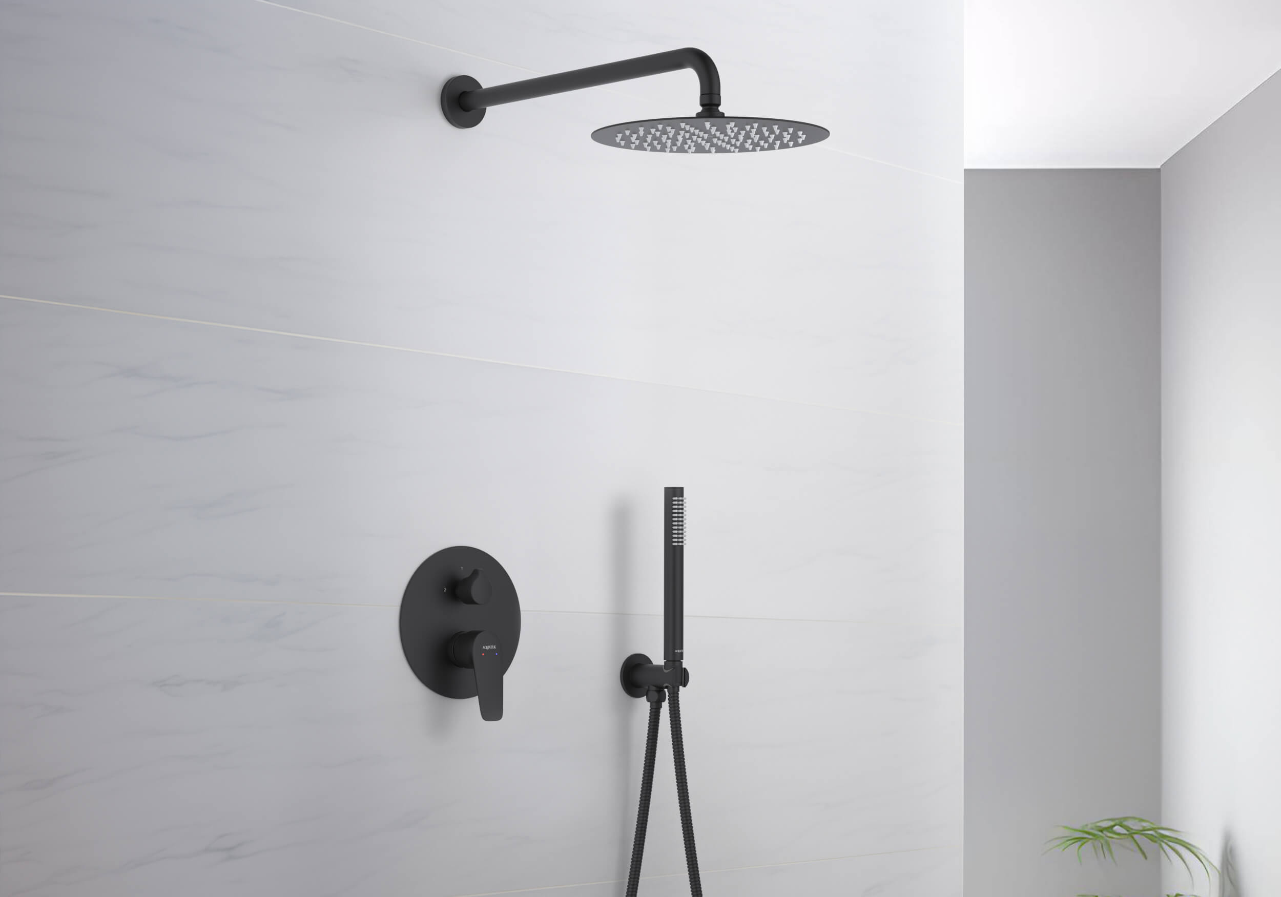 Set 3 в 1 душевой комплект Aquatek Бетта AQ1172MB