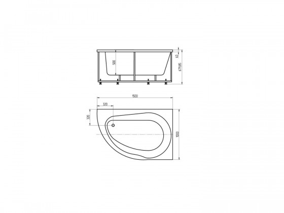 Акриловая ванна Aquatek Вирго VIR150-0000005 150х100 см, левая