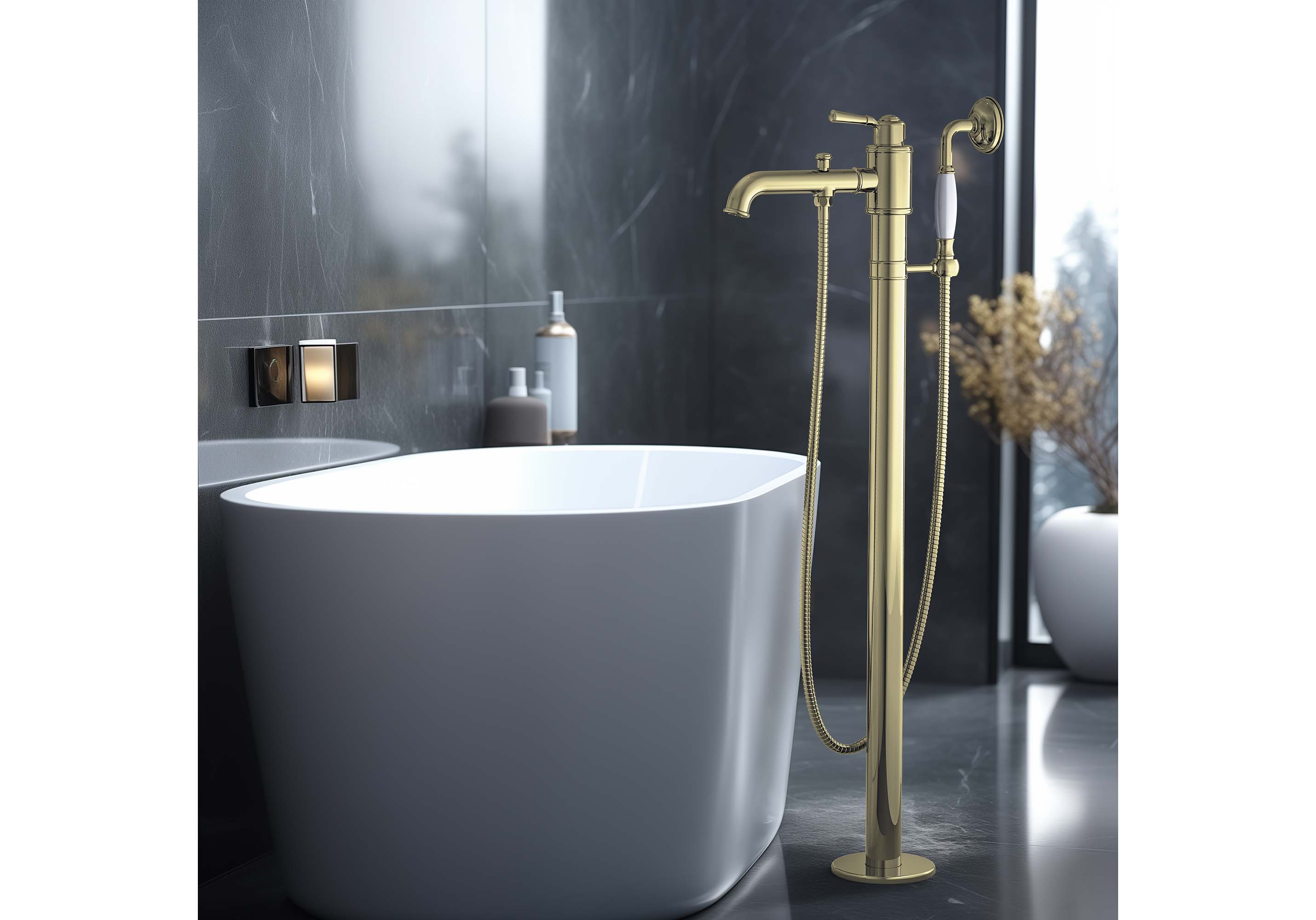 Смеситель Aquatek Классик AQ1545PG для ванны напольный