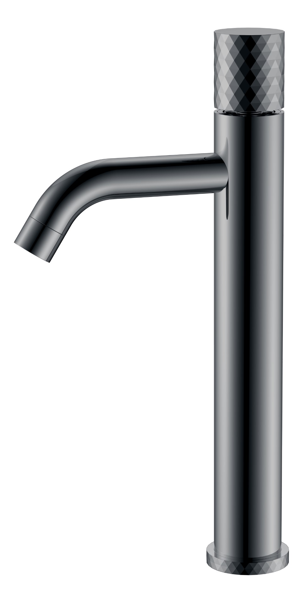 Смеситель Boheme STICK для умыв. выс. Shine Gun Metal высокий с ручкой DIAMOND 122-SGM