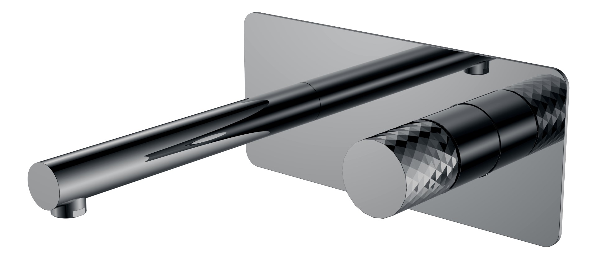 Смеситель Boheme STICK из стены Shine Gun Metal DIAMOND 125-SGM