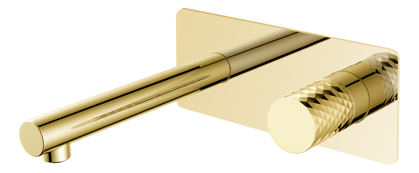 Смеситель Boheme STICK из стены DIAMOND GOLD 125-GG