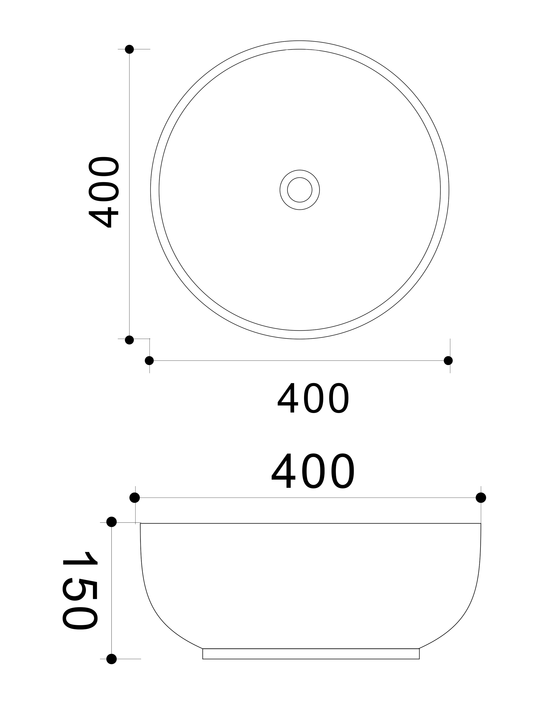 Накладная раковина, диаметр 40см, WONZON & WOGHAND, белый глянцевый WW-RN4076-GW