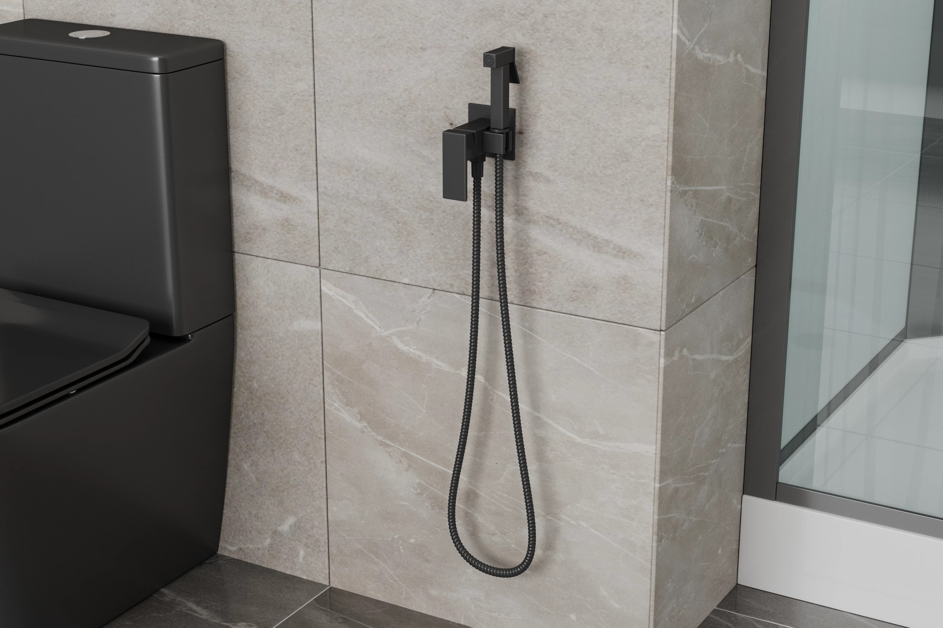 Гигиенический душ со смесителем Rush TR3635-99Black