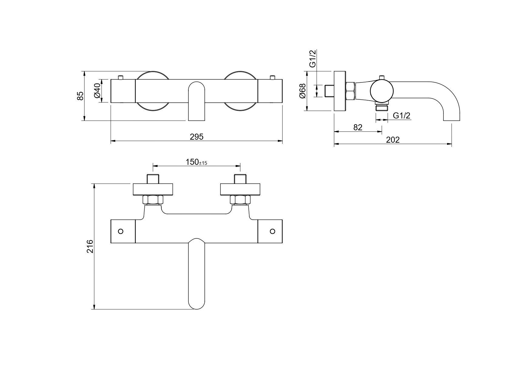 Термостатический смеситель Aquatek Европа AQ1343BG для ванны