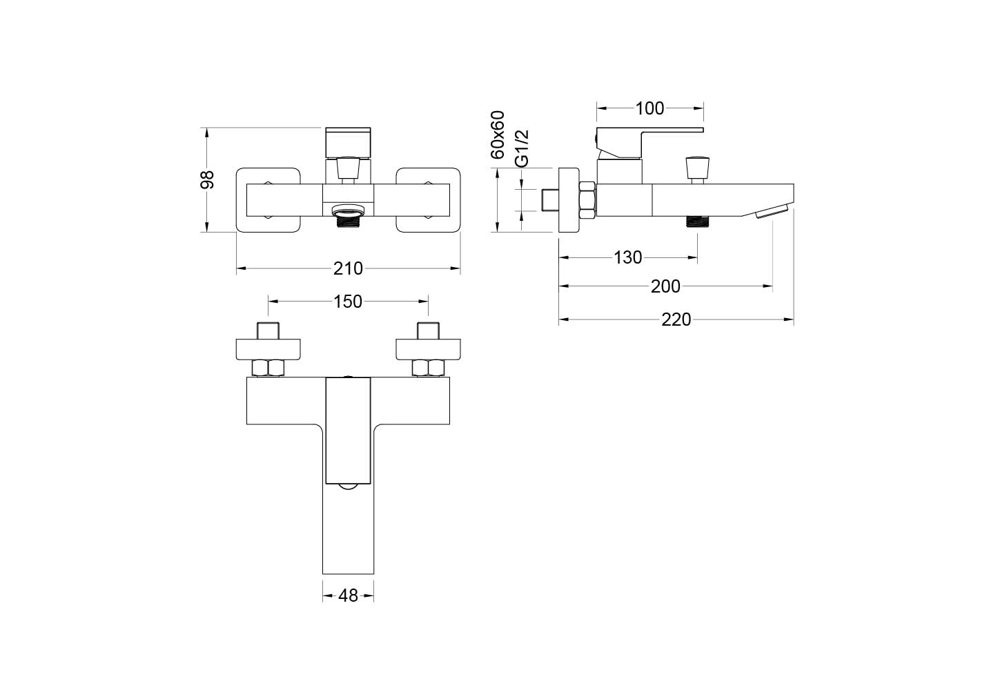 Смеситель Aquatek Либра AQ1640MB для ванны