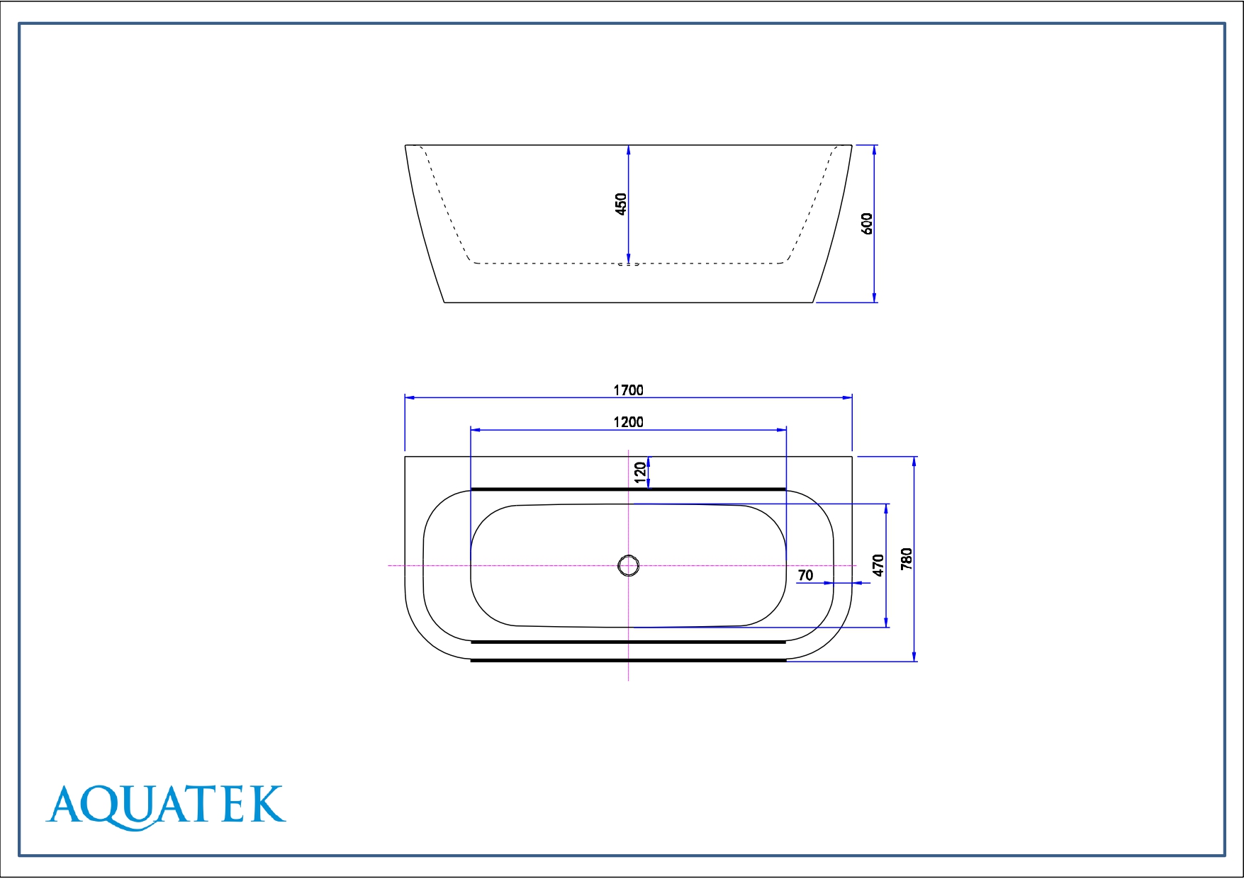 Акриловая ванна Aquatek Алтея AQ-123778 170х78 см