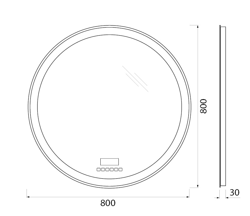 Зеркало BelBagno SPC-RNG 80 с радио