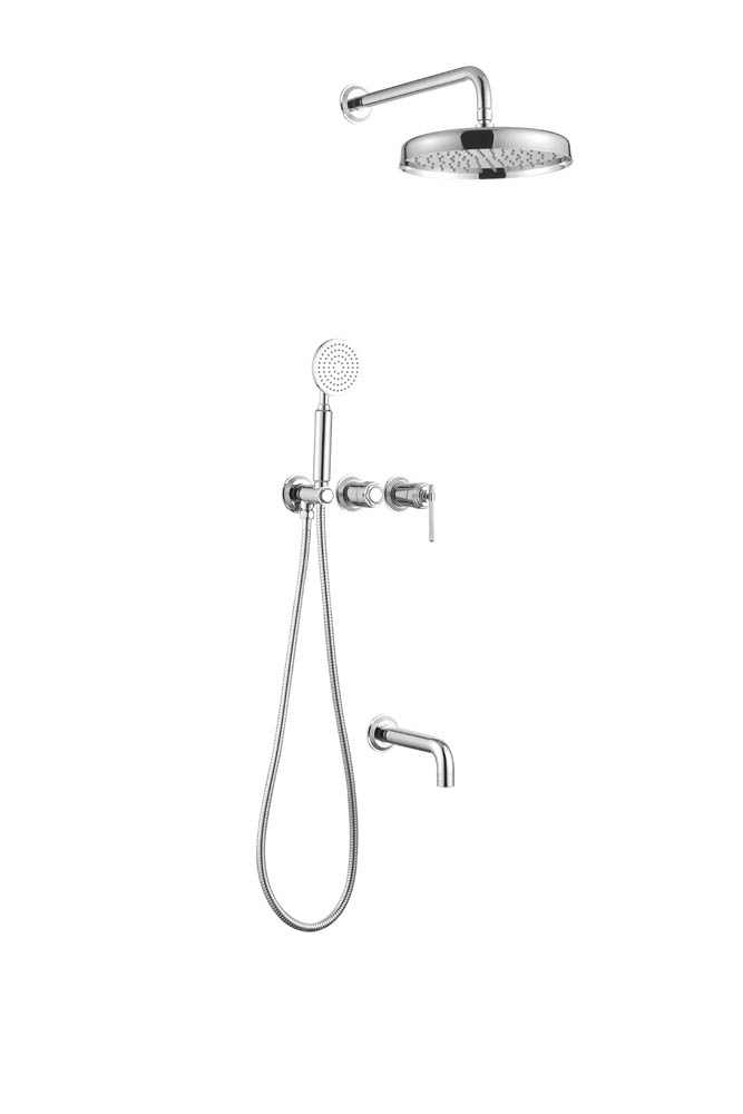 Смеситель встроенный + верхний + ручной душ + излив, Boheme ETERNA CHROME 174-2-CR