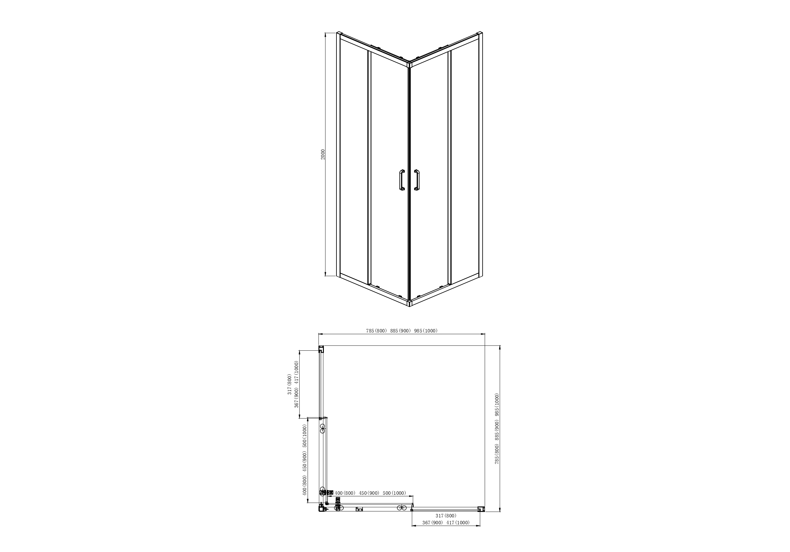 Душевой уголок Aquatek AQ ARI KV 09020BL  90х90 см