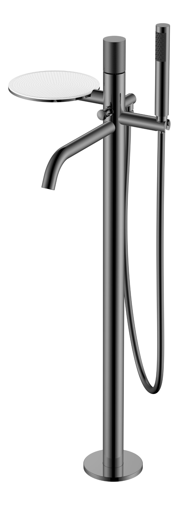 Смеситель Boheme STICK напольный Shine Gun Metal c ручкой TOUCH 129-SGM.2