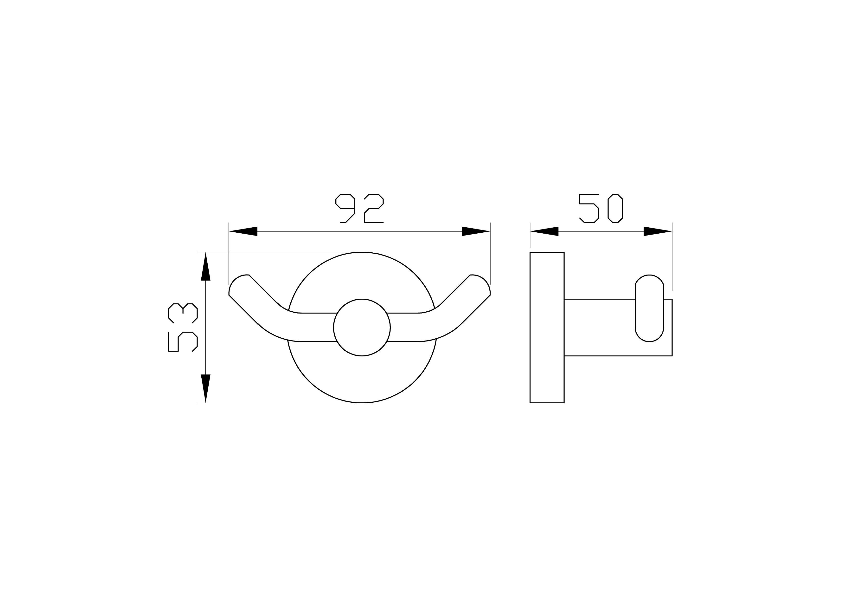 Двойной крючок для ванной WONZON & WOGHAND EASY, Хром WW-8125