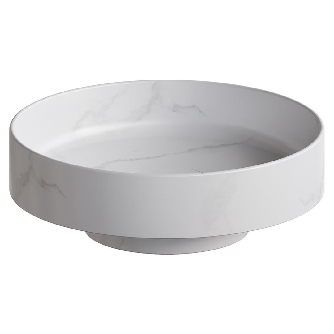 Раковина накладная Boheme SOLE Corian 400*130 Calacatta 801-CLCT