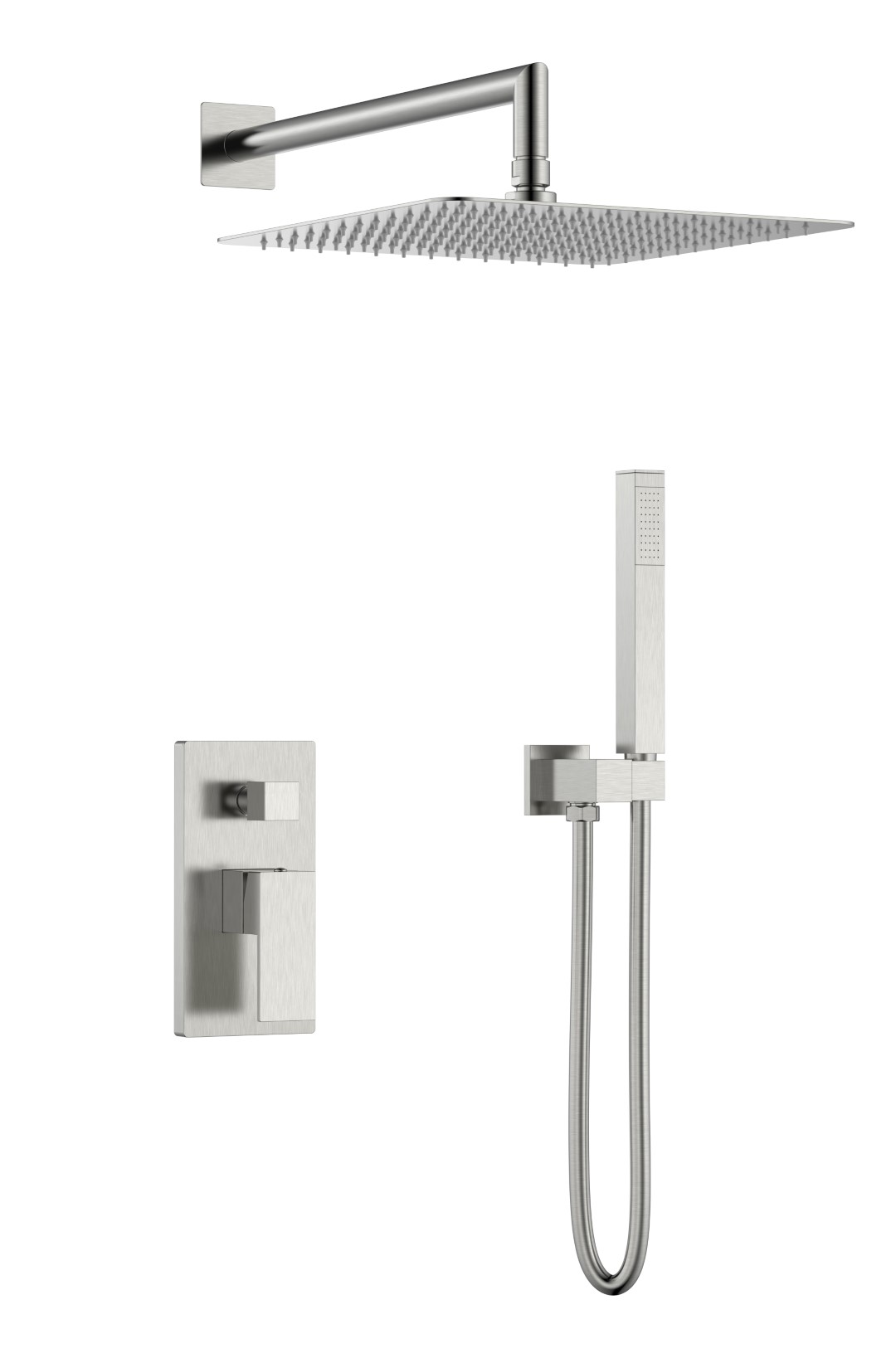 Смеситель встроенный для душа Boheme QUBIC Brushed Nickel 474-3-NB