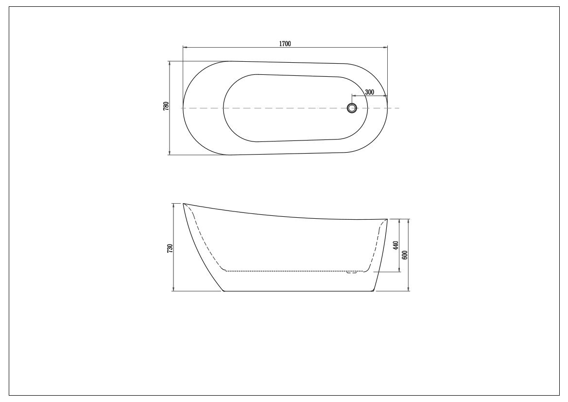 Акриловая ванна Aquatek Лагуна AQ-K133778WT 170х78 см