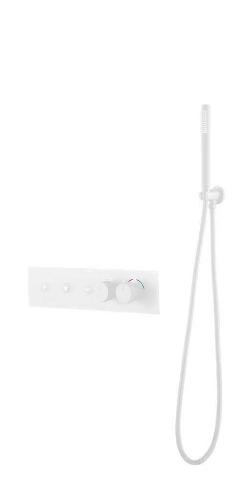 Смеситель Boheme FUSION TERMO с ручным душем MATT WHITE 131-SYS-MW