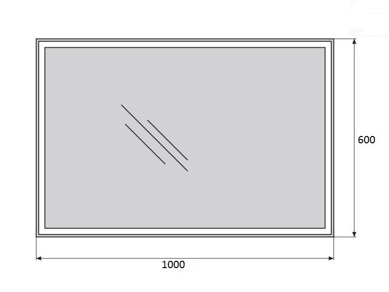 Зеркало BelBagno SPC-GRT 100х60 с сенсорным выключателем