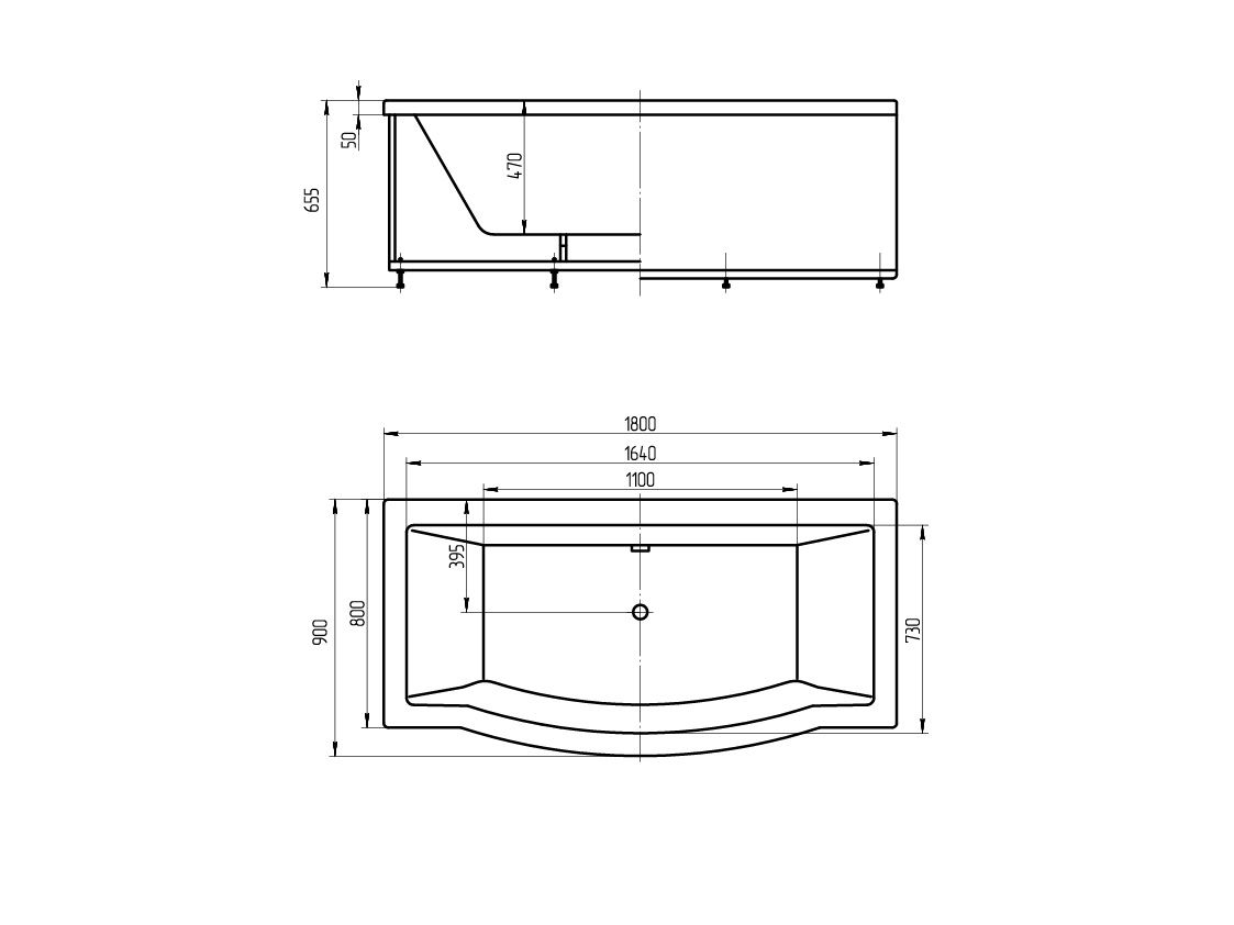 Акриловая ванна Aquatek Гелиос GEL180-0000067 180х90 см с фронтальным экраном