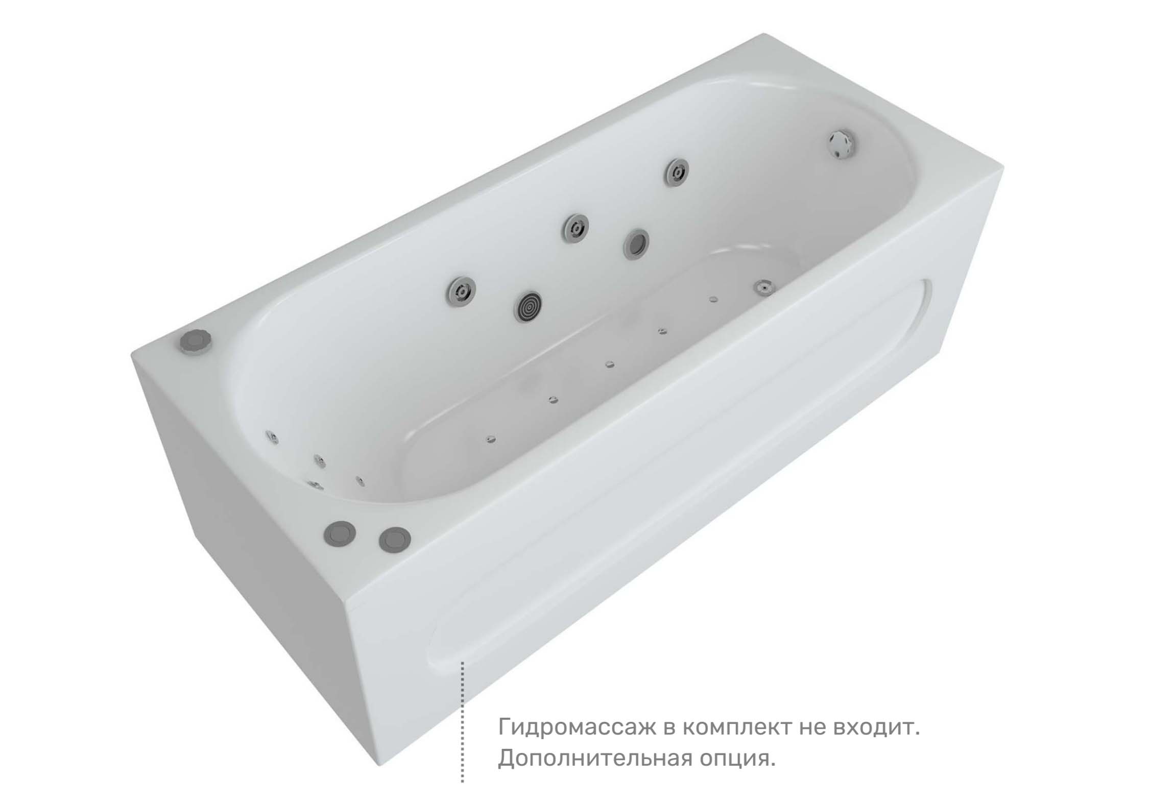 Акриловая ванна Aquatek Оберон OBR170-0000049 170х70 см с фронтальным экраном (слив справа)